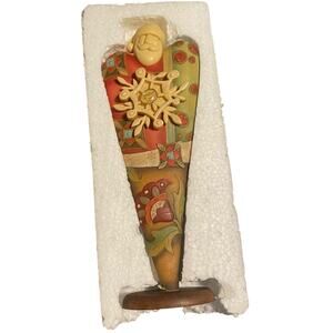 Take Heart by Enesco 2008 Santa Floral Decor *Flawed*